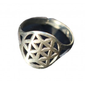 Ring Blume des Lebens 925 Silber 1,5 cm offen mit durchbrochenen Elementen Zen Manufaktur SEOZZM16