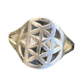 Ring Blume des Lebens 925 Silber 1,5 cm offen mit durchbrochenen Elementen Zen Manufaktur SEOZZM16
