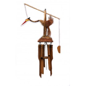 Windspiel Klangspiel Bambus mit beweglichem Vogel 135 cm Zen Manufaktur BASAZM4