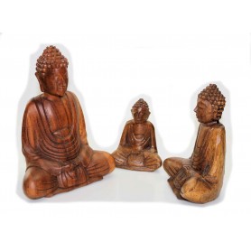 Meditationsbuddha Indischer Buddha Handarbeit sehr detailliert geschnitzt verschieden Größen Zen Manufaktur BSATZM10