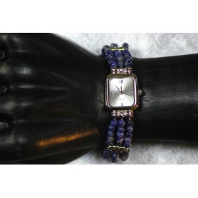 Edelstein Armbanduhr viereckig Sodalith Zen Manufaktur EUHR2