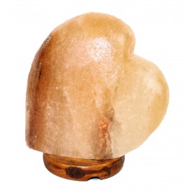 Salzkristall - Lampe Herz mit Leuchtmittel naturbelassen Salz geschliffen Zen Manufaktur KTHZM21