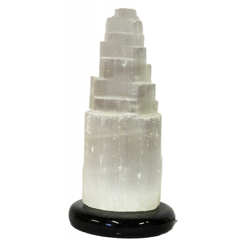 Selenit Edelstein Lampe mit Leuchtmittel Marmorsockel naturbelassen abgestuft Zen Manufaktur KTHZM24 Selenit Edelstein Lampe mit Leuchtmittel Marmorsockel naturbelassen abgestuft Zen Manufaktur KTHZM24