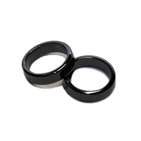 Edelstein Ring der Kraft Hämatit poliert Außenseite flach 6 mm verschiedene Größen Fingerring Zen Manufaktur ERAZMH6