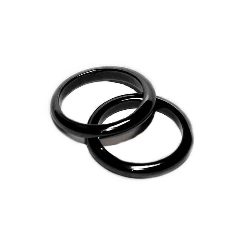 Edelstein Ring der Kraft Hämatin poliert Außenseite abgerundet 3 mm verschiedene Größen Zen Manufaktur ERAZMH3
