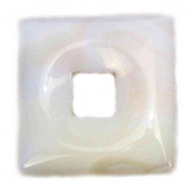 Quadratischer Donut aus Edelstein mit quadratischem loch Viereck-Donut 30mm Glücksstein Zen Manufaktur ATAGZM2