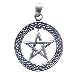 Anhänger "Pentagramm im Kreis" 2,5cm Silber 925 3,3g