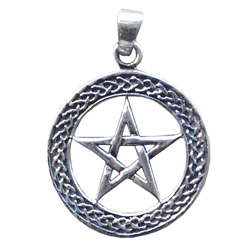 Anhänger "Pentagramm im Kreis" 2,5cm Silber 925 3,3g