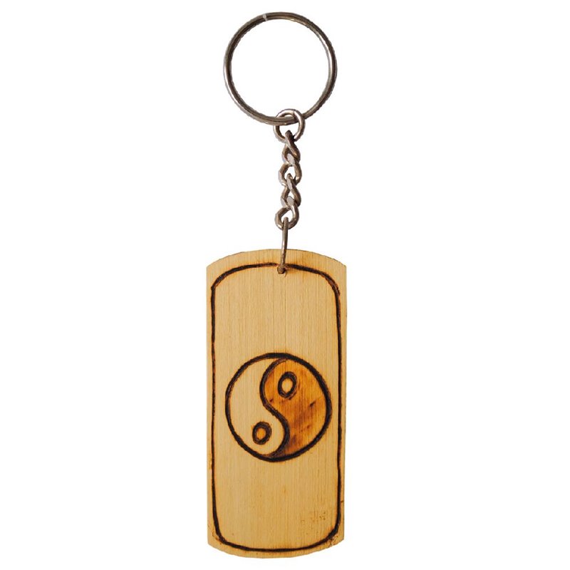 Schlüsselanhänger "Yin Yang" Bambus 8cm