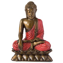 Buddha mit Lotus Resin 22cm