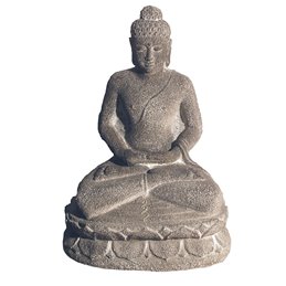 Buddha in Meditation Sandstein grau  15x24cm