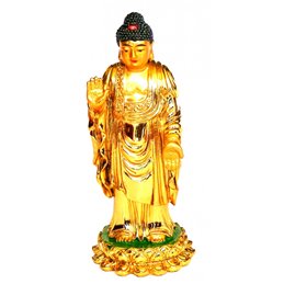 "Gautama Buddha" stehend Resin goldglänzend  5x10cm
