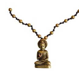 Halskette "Buddha" mit 80 Messingperlen 35cm