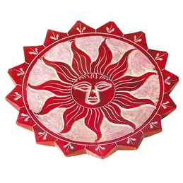 Räucherstäbchenhalter "Sonne" Speckstein rot 10cm