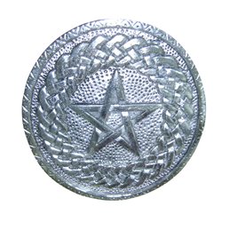 Räucherstäbchenhalter "Pentagramm" Weissmetall rund
