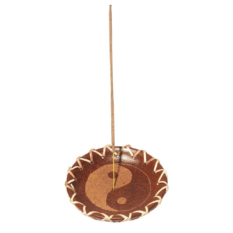 Räucherstäbchenhalter Terracotta "Yin Yang" rund 11cm Räucherstäbchenhalter Terracotta "Yin Yang" rund 11cm