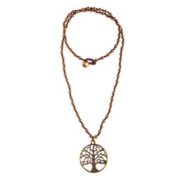 Halskette "Baum des Lebens" mit 80 Messingperlen 35cm