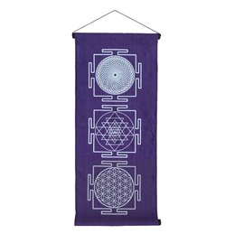 Wandbehang "Heilige Geometrie" Baumwolle purple 40x85cm