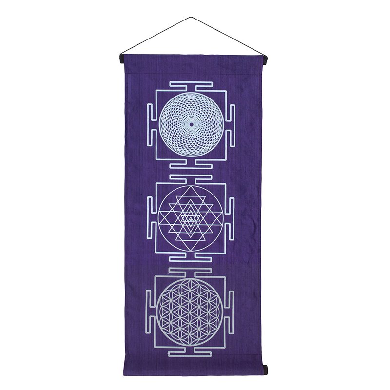 Wandbehang "Heilige Geometrie" Baumwolle purple 40x85cm Wandbehang "Heilige Geometrie" Baumwolle purple 40x85cm