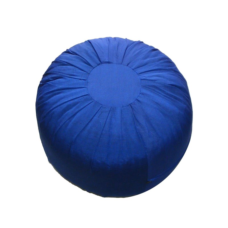 Meditationskissen "Orient" Baumwolle blau mit Dinkelspelz 35x20cm