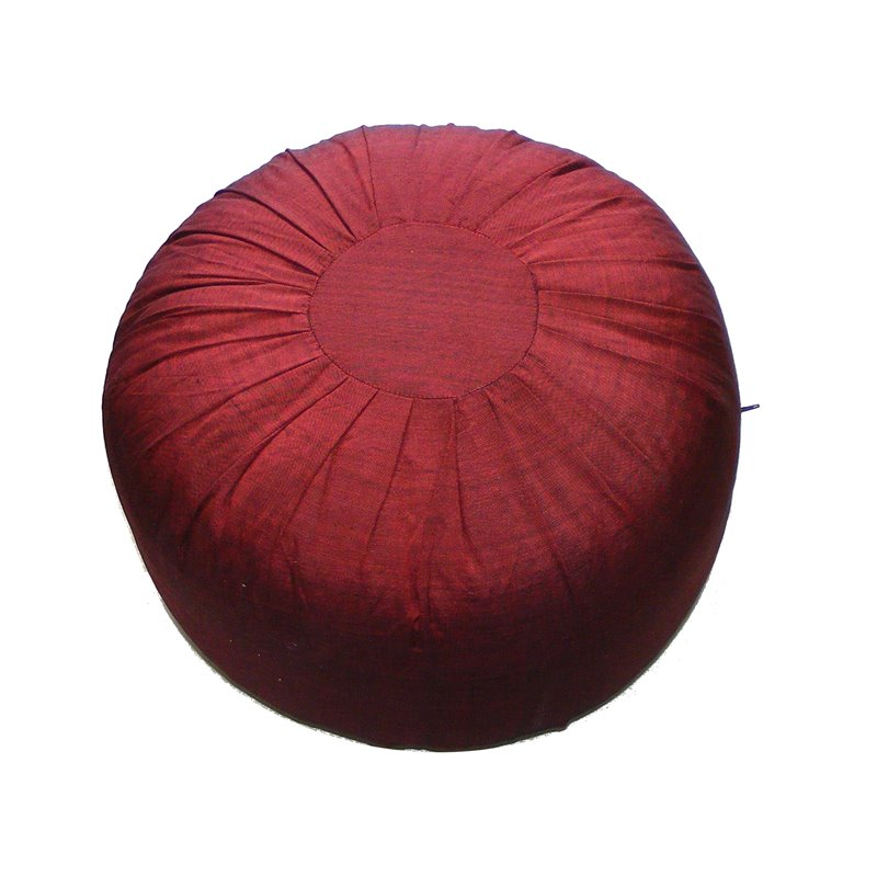 Meditationskissen "Orient" Baumwolle maroon mit Dinkelspelz 35x20cm
