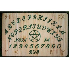 Witchboard Ouija Pentagramm grün aus Kiefernholz Hexenbrett Magisches Board Zen Manufaktur ZMWOP802-1