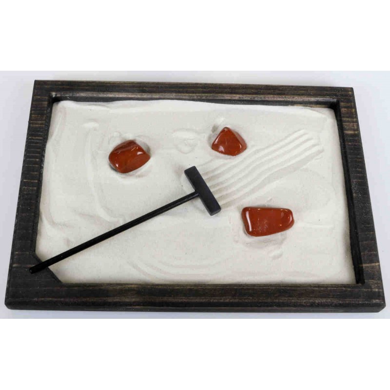 Zen Garten Ebenholz M mit 3 Edelsteinen AB mit Harke und Sand Zen Manufaktur ZMZGM111 Zen Garten Ebenholz M mit 3 Edelsteinen AB mit Harke und Sand Zen Manufaktur ZMZGM111