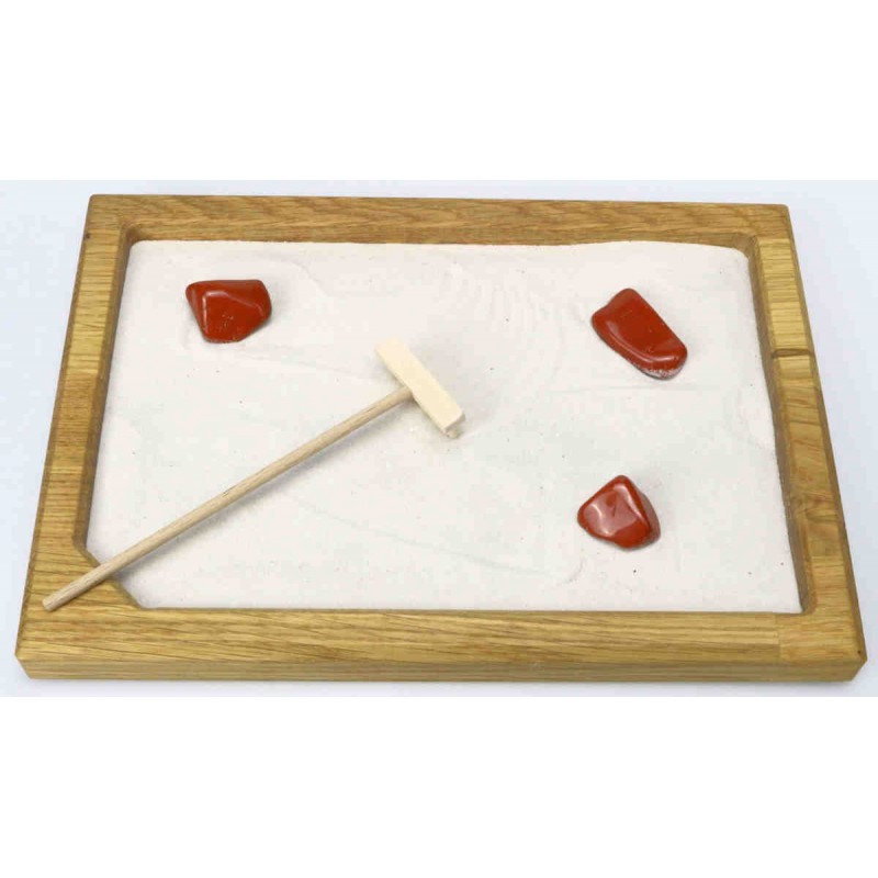 Zen Garten Eiche M mit 3 Edelsteinen AB mit Harke und Sand Zen Manufaktur ZMZGM101 Zen Garten Eiche M mit 3 Edelsteinen AB mit Harke und Sand Zen Manufaktur ZMZGM101