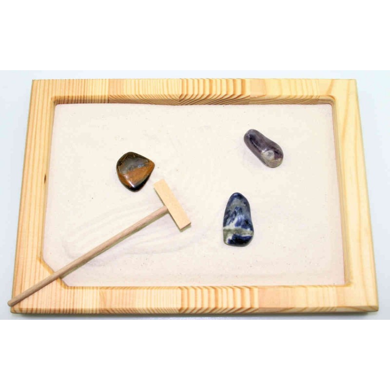 Zen Garten Fichte Natur M mit 3 Edelsteinen AB mit Harke und Sand Zen Manufaktur ZMZGM103 Zen Garten Fichte Natur M mit 3 Edelsteinen AB mit Harke und Sand Zen Manufaktur ZMZGM103