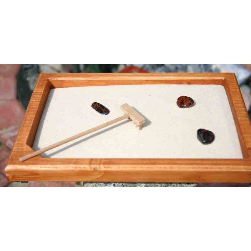 Zen Garten Kirsche M mit 3 Edelsteinen AB mit Harke und Sand Zen Manufaktur ZMZGM110 Zen Garten Kirsche M mit 3 Edelsteinen AB mit Harke und Sand Zen Manufaktur ZMZGM110