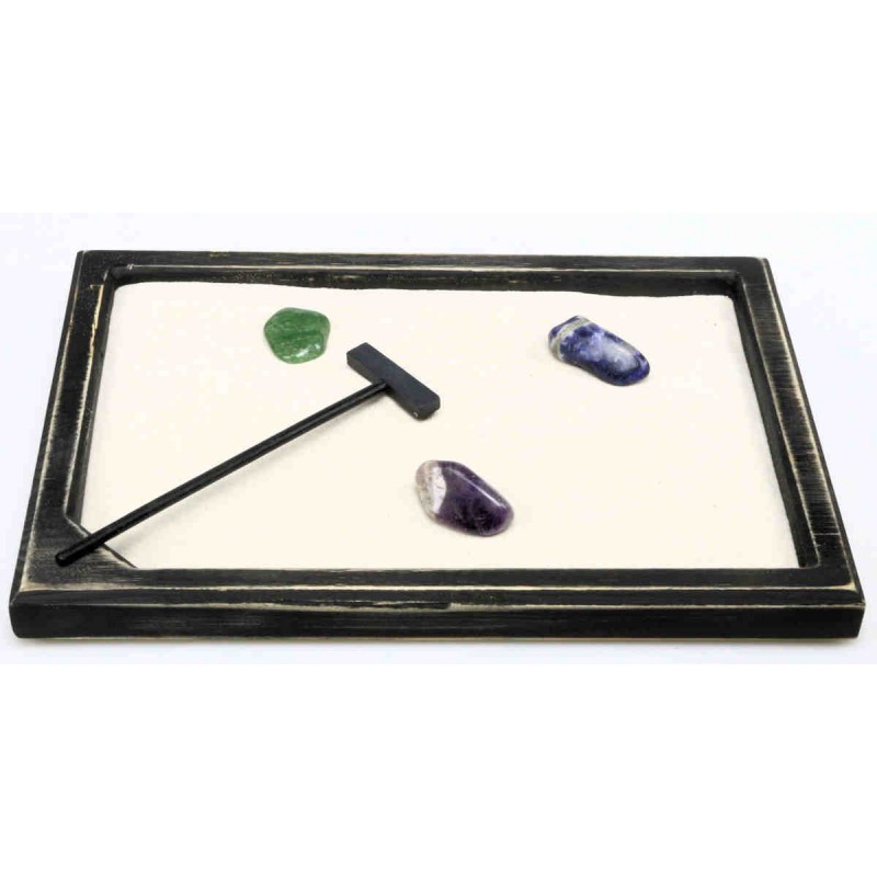 Zen Garten Old- Style M mit 3 Edelsteinen AB mit Harke und Sand Zen Manufaktur ZMZGM107 Zen Garten Old- Style M mit 3 Edelsteinen AB mit Harke und Sand Zen Manufaktur ZMZGM107